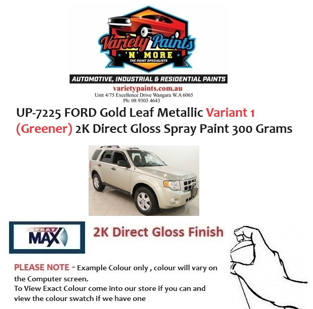 UP-7225 FORD Gold Leaf Metallic Variant 1 (Greener) 2K Direct Gloss Spray Paint 300 Grams