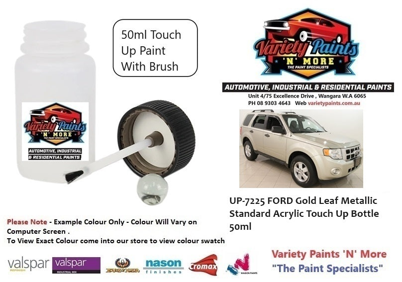 UP-7225 FORD Gold Leaf Metallic Standard Acrylic Touch Up Bottle 50ml With brush