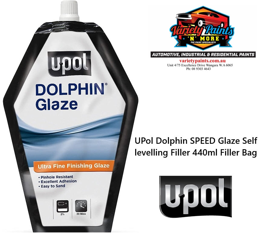 UPol Dolphin SPEED Glaze Self levelling Filler 440ml Filler Bag