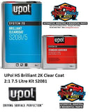 UPol HS Brilliant Clear Coat 2:1 7.5 Litre Kit S2081/KIT7.5