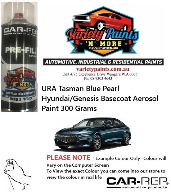 URA Tasman Blue Pearl Hyundai/Genesis Basecoat Aerosol Paint 300 Grams