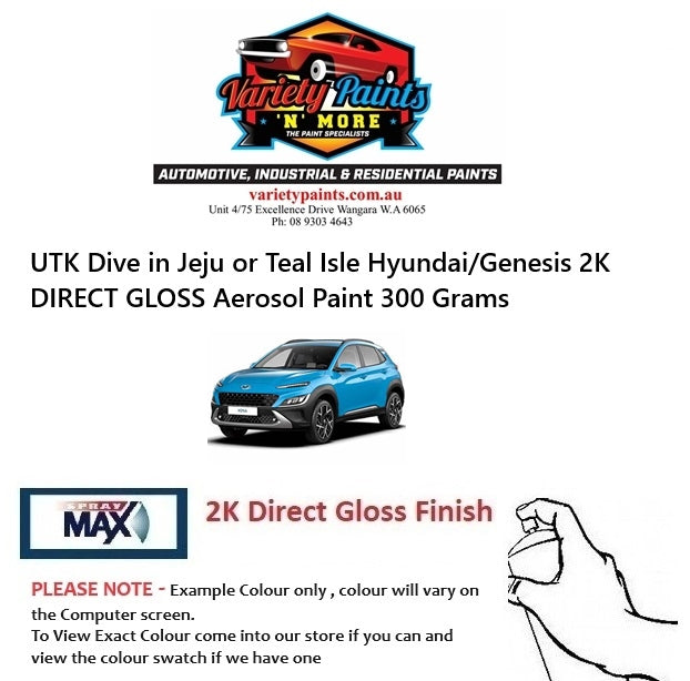 UTK Dive in Jeju or Teal Isle Hyundai/Genesis 2K DIRECT GLOSS Aerosol Paint 300 Grams