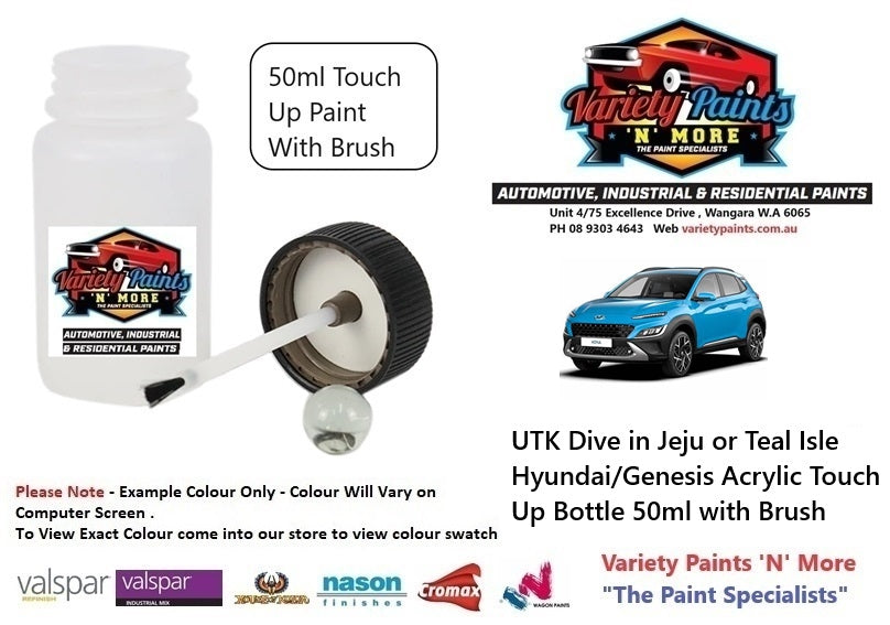 UTK Dive in Jeju or Teal Isle Hyundai/Genesis Acrylic Touch Up Bottle 50ml with Brush