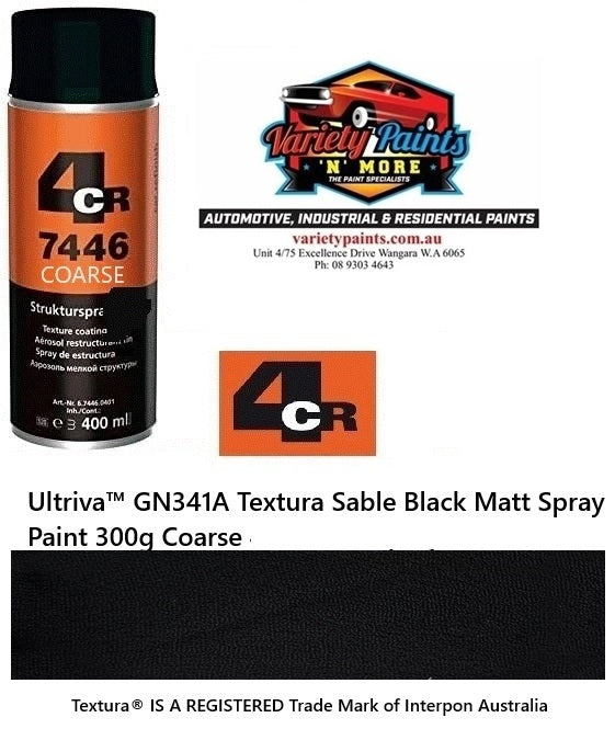 Ultriva™ GN341A Textura Sable Black Matt Spray Paint 300g Coarse