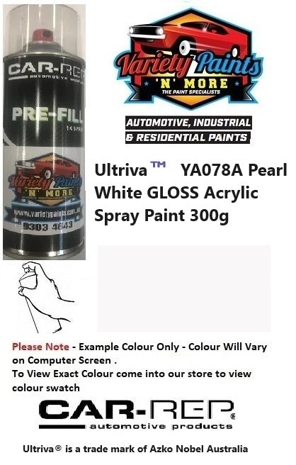 Ultriva™  YA078A Pearl White GLOSS Acrylic Spray Paint 300g 4IS 51A