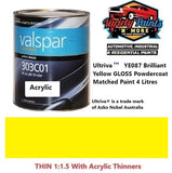 Ultriva™  YE087 / GE087 Brilliant Yellow GLOSS Powdercoat Matched Paint 4 Litres
