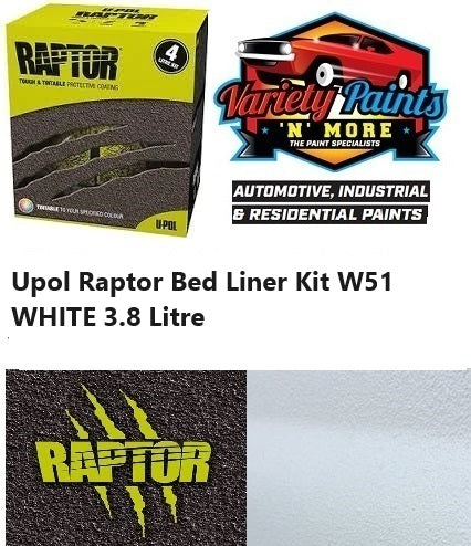 Upol Raptor Bed Liner Kit W51 WHITE 3.8 Litre