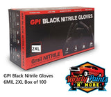 GPI Black Nitrile Gloves 6MIL 2XL Box of 100