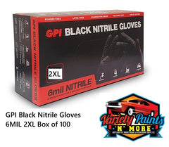 GPI Black Nitrile Gloves 6MIL 2XL Box of 100