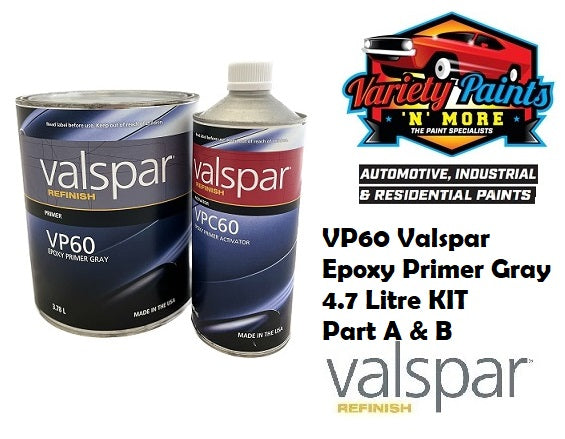 VP60 Valspar Epoxy Primer Gray 4.7 Litre KIT PART A & PART B
