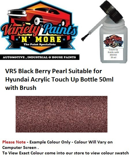 VR5 Black Berry Pearl Suitable for Hyundai Acrylic Touch Up Bottle 50ml with Brush