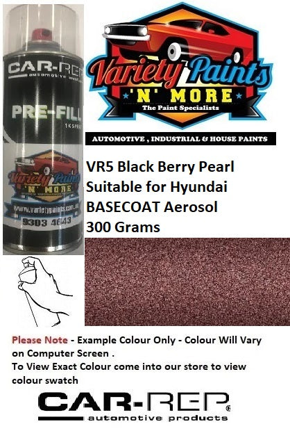 VR5 Black Berry Pearl Suitable for Hyundai BASECOAT Aerosol 300 Grams