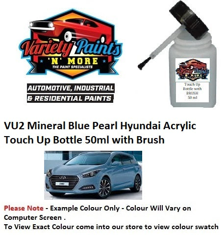 VU2 / VU9 Mineral Blue Pearl Hyundai Acrylic Touch Up Bottle 50ml with Brush