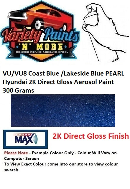 VU/VU8 Coast Blue /Lakeside Blue PEARL Hyundai 2K Direct Gloss Aerosol Paint 300 Grams