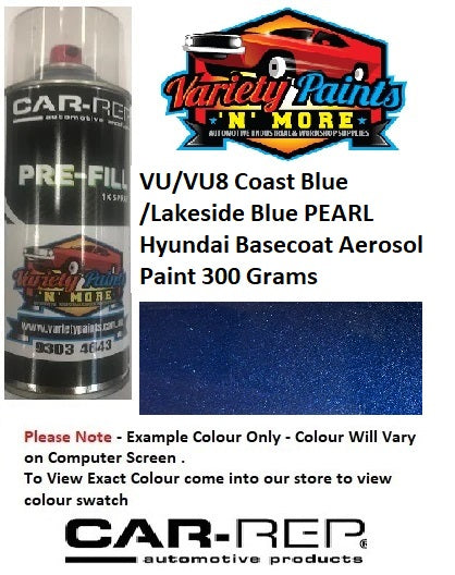VU/VU8 Coast Blue /Lakeside Blue PEARL Hyundai Basecoat Aerosol Paint 300 Grams