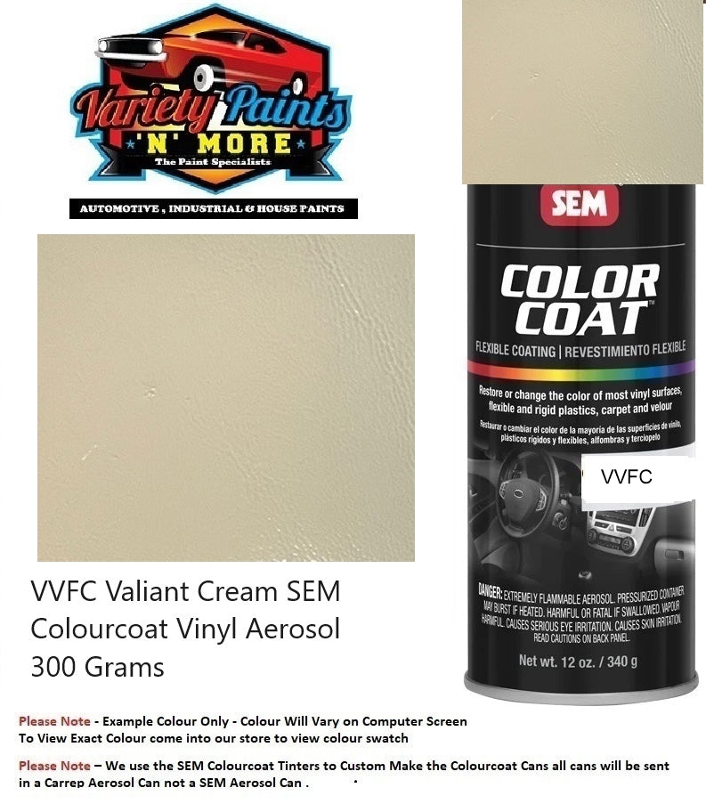 VVFC Valiant Cream SEM Colourcoat Vinyl Aerosol 300 Grams