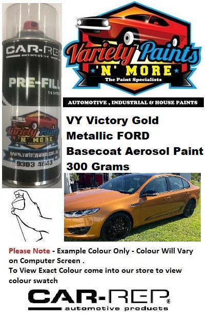 VY Victory Gold Metallic FORD Basecoat Aerosol Paint 300 Grams