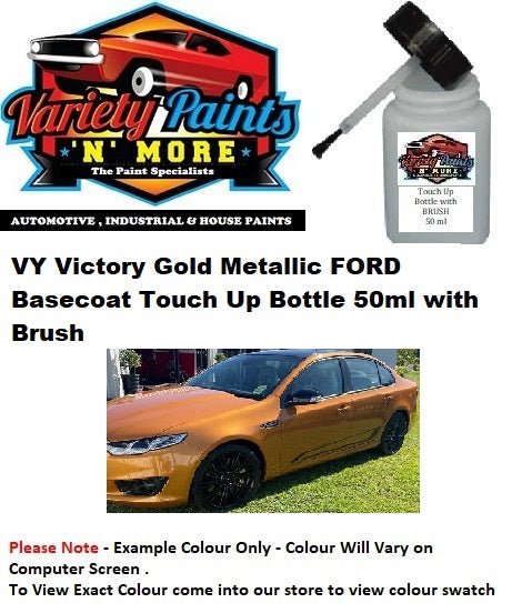VY Victory Gold Metallic FORD Basecoat Touch Up Bottle 50ml with Brush