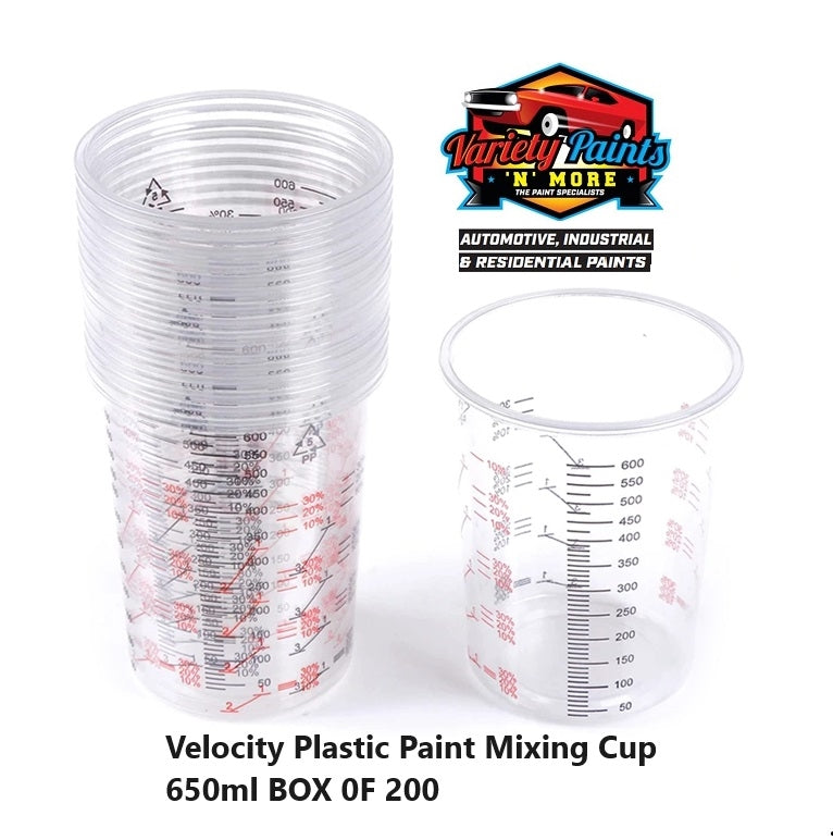Velocity Plastic Paint Mixing Cup 650ml BOX 0F 200
