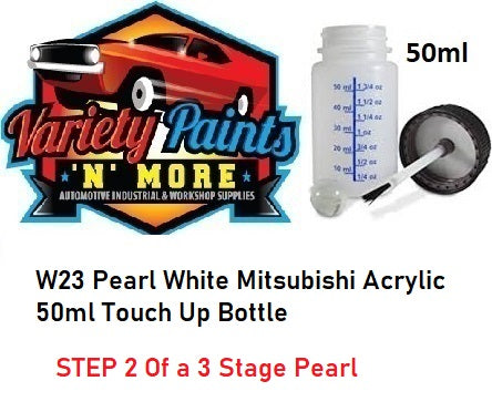 DA/W23 Pearl White Mitsubishi Acrylic 50ml Touch Up Bottle STEP 2