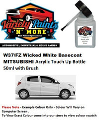 W37/FZ Wicked White Standard Mitsubishi Acrylic 50ML Touch Up Bottle with Brush