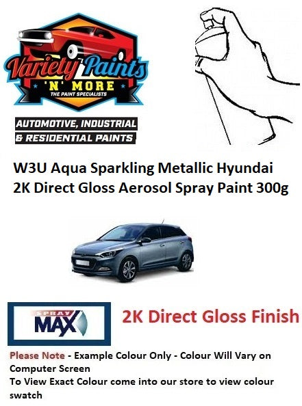 W3U Aqua Sparkling Metallic Hyundai 2K DIRECT GLOSS Aerosol Paint 300 Grams