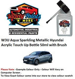 W3U Aqua Sparkling Metallic Hyundai Acrylic Touch Up Bottle 50ml with Brush