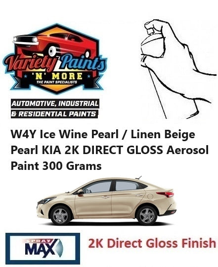 W4Y Ice Wine Pearl / Linen Beige Pearl KIA 2K DIRECT GLOSS Aerosol Paint 300 Grams