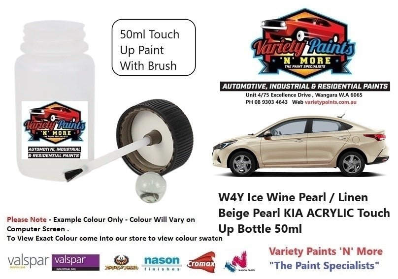 W4Y Ice Wine Pearl / Linen Beige Pearl KIA ACRYLIC Touch Up Bottle 50ml