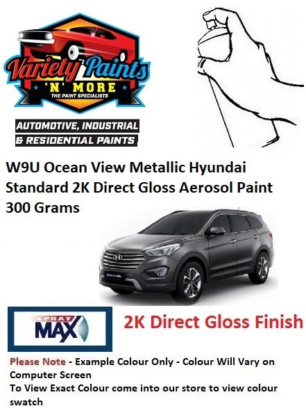 W9U Ocean View Metallic Hyundai Standard 2K Direct Gloss Aerosol Paint 300 Grams