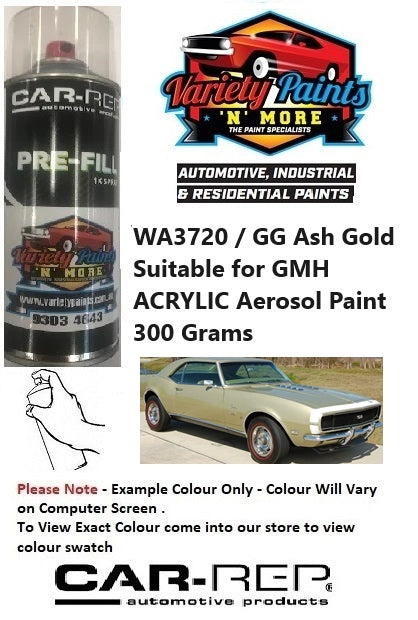 WA3720 / GG Ash Gold Suitable for GMH BASECOAT Aerosol Paint 300 Grams 1IS 15A