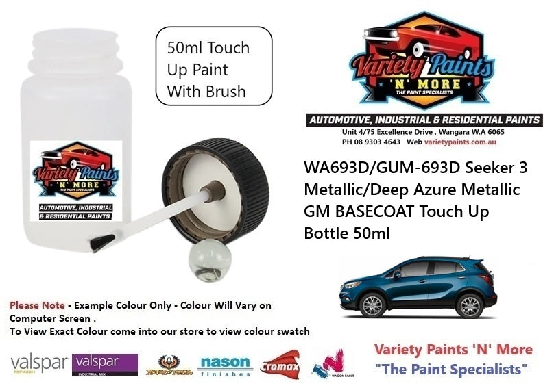 WA693D/GUM-693D Seeker 3 Metallic/Deep Azure Metallic GM BASECOAT Touch Up Bottle 50ml