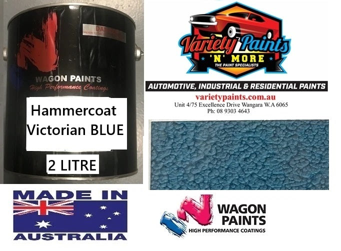 Wagon Hammercoat Victorian BLUE 2 Litre Epoxy Paint HDVB2
