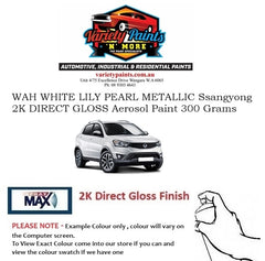 WAH WHITE LILY PEARL METALLIC Ssangyong 2K DIRECT GLOSS Aerosol Paint 300 Grams