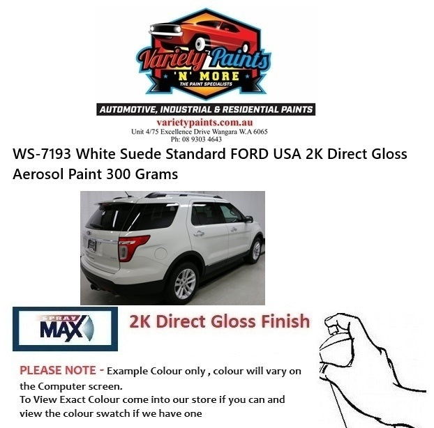 WS-7193 White Suede Standard FORD USA 2K Direct Gloss Aerosol Paint 300 Grams