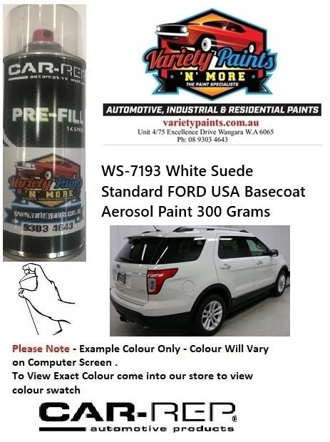 WS-7193 White Suede Standard FORD USA Basecoat Aerosol Paint 300 Grams