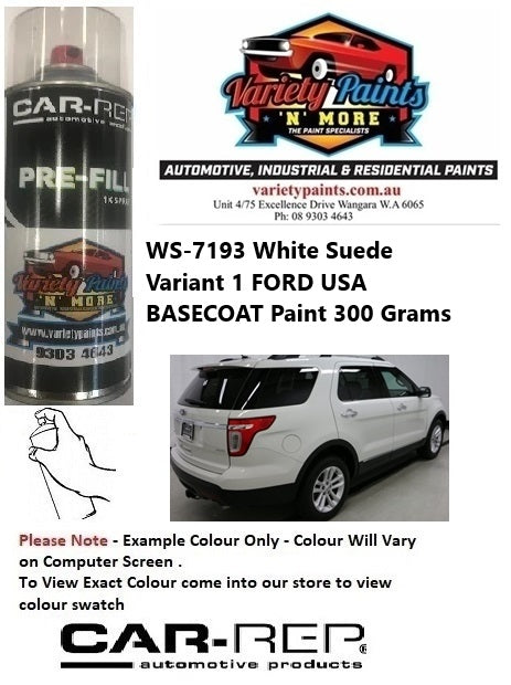 WS-7193 White Suede Variant 1 FORD USA Basecoat Aerosol Paint 300 Grams