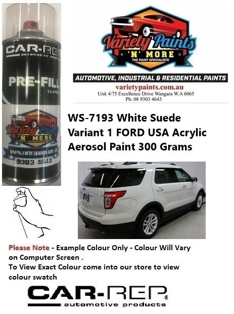 WS-7193 White Suede VARIANT 1 FORD USA ACRYLIC Aerosol Paint 300 Grams