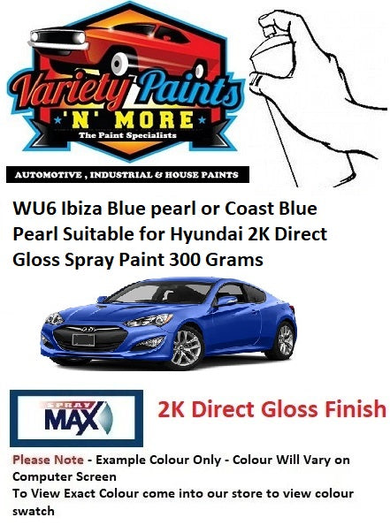 WU6 Ibiza Blue pearl or Coast Blue Pearl Suitable for Hyundai 2K Direct Gloss Spray Paint 300 Grams