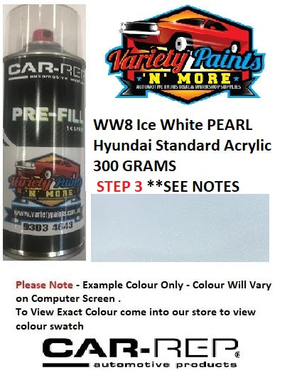 WW8 Ice White /Quartz White PEARL Hyundai Standard Basecoat 300 GRAMS STEP 3 **SEE NOTES