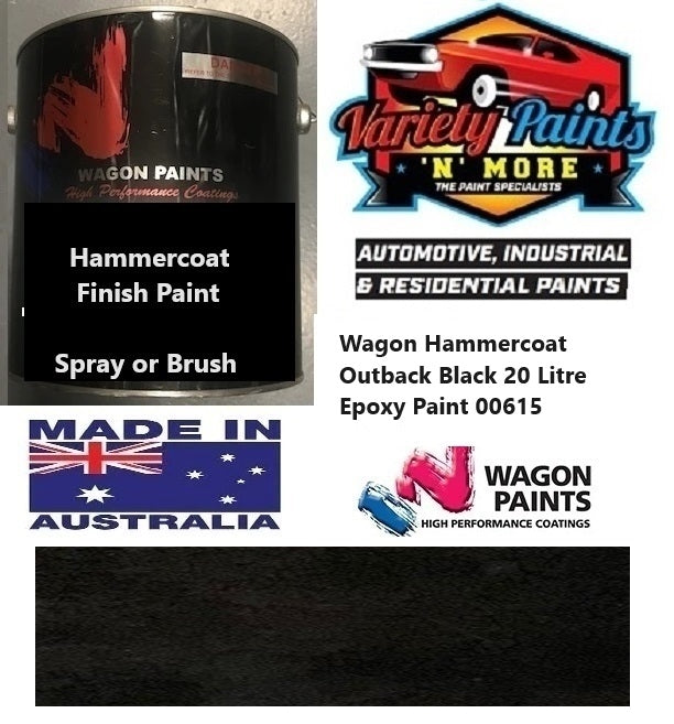Wagon Hammercoat Outback Black 20 Litre Epoxy Paint 00615