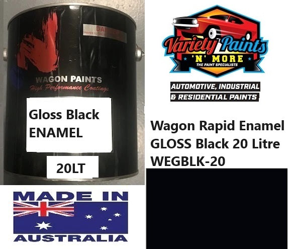 Wagon Rapid Enamel GLOSS Black 20 Litre WEGBLK-20
