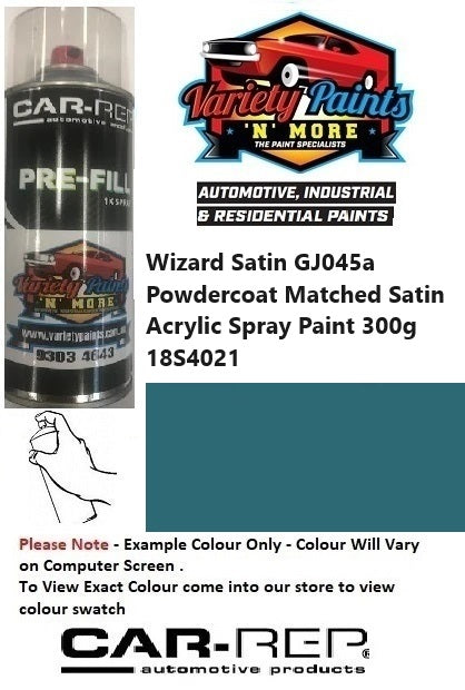 Wizard Satin GJ045a Powdercoat Matched Satin Acrylic Spray Paint 300g 18S4021