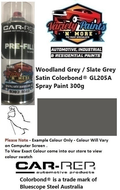 Woodland Grey/Grey Ridge/Slate Grey SATIN Colorbond® GL205A Spray Paint 300g