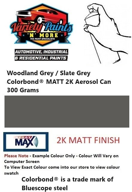 Woodland Grey/Grey Ridge/Slate Grey MATT Colorbond®  2K Aerosol Can 300 Grams