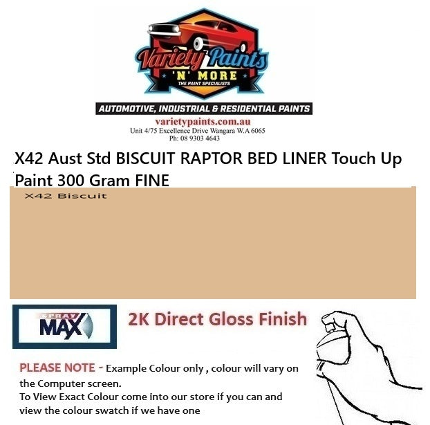 X42 Aust Std BISCUIT RAPTOR BED LINER Touch Up Paint 300 Gram FINE