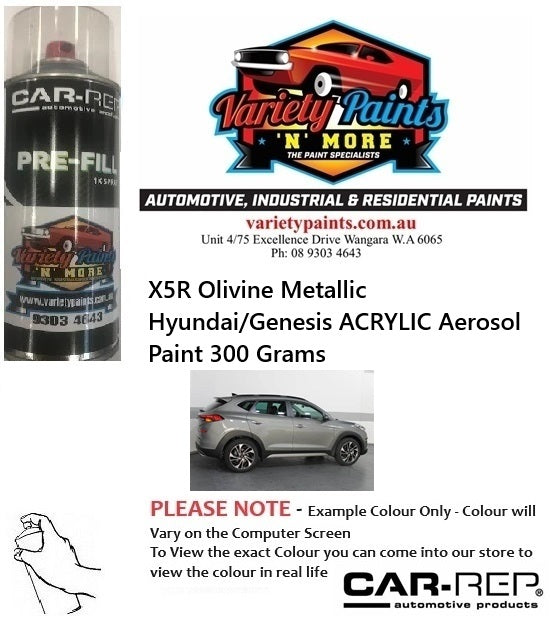 X5R Olivine Metallic Hyundai/Genesis ACRYLIC Aerosol Paint 300 Grams