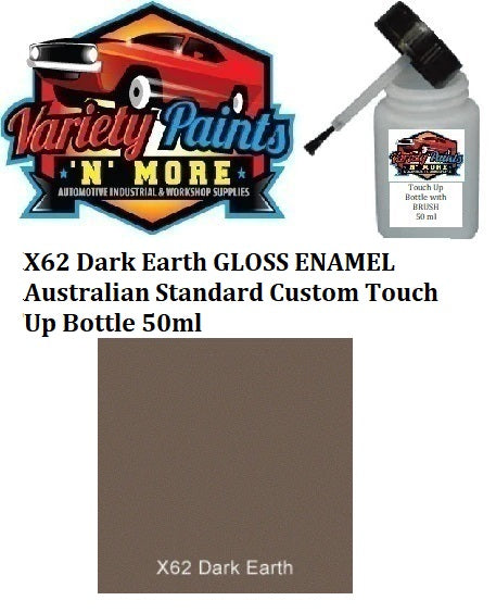 X62 Dark Earth GLOSS Enamel Australian Standard Custom Touch Up Bottle 50ml