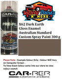 X62 Dark Earth Gloss Enamel Australian Standard Custom Spray Paint 300 Grams