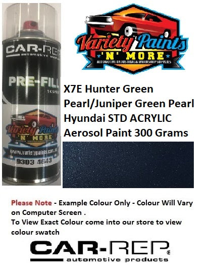 X7E Hunter Green Pearl/Juniper Green Pearl Hyundai STD ACRYLIC Aerosol Paint 300 Grams